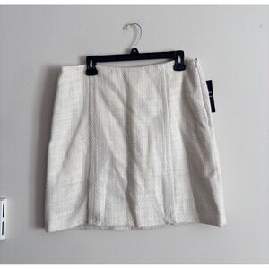 NWT Vintage Y2K Tommy Hilfiger Mini Skirt Size 12 Wool Preppy Cream Academia